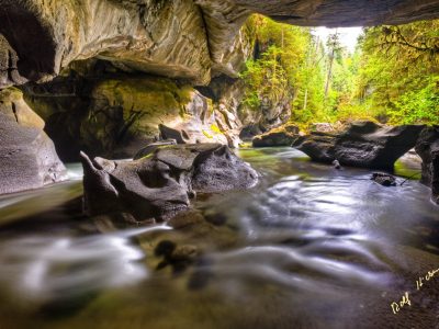 HDR photo of Dinosaur Rock in Little Huson Cave in Little Huson Cave Regional Park, Vancouver Island, First Nations Territory, Traditional Territories of the Kwakwaka'wakw People, British Columbia, Canada.⁠